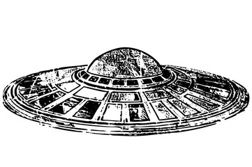Obraz premium Vector Detailed of a classic flying saucer spacecraft.
