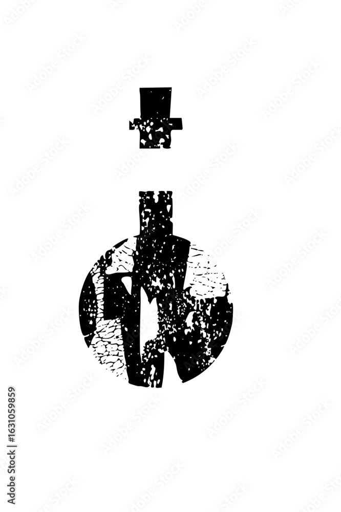 Aufkleber vector abstract geometric featuring a circle and cross shape.
