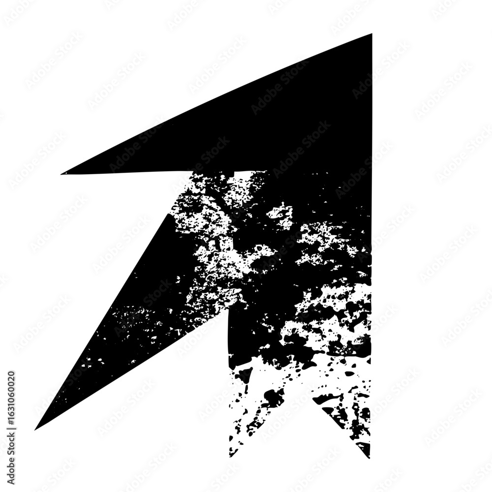 Poster vector abstract upward arrow with distressed texture.