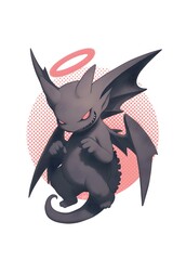 fantasy demon dragon logo design