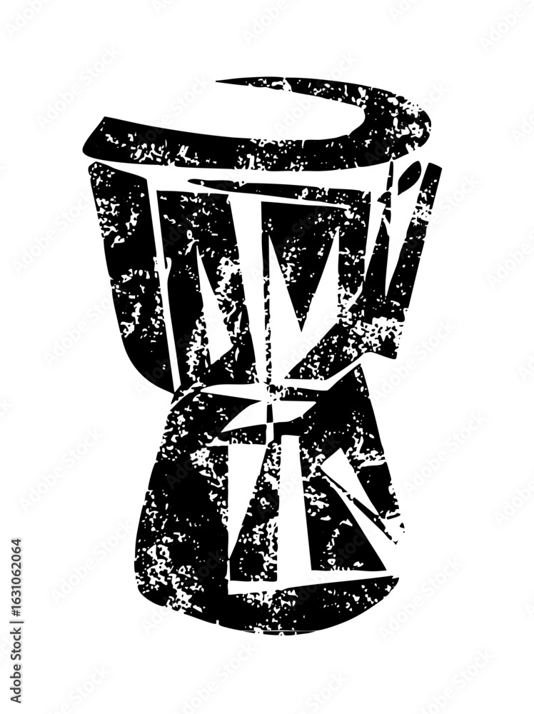 Poster vector abstract drum with distressed texture.
