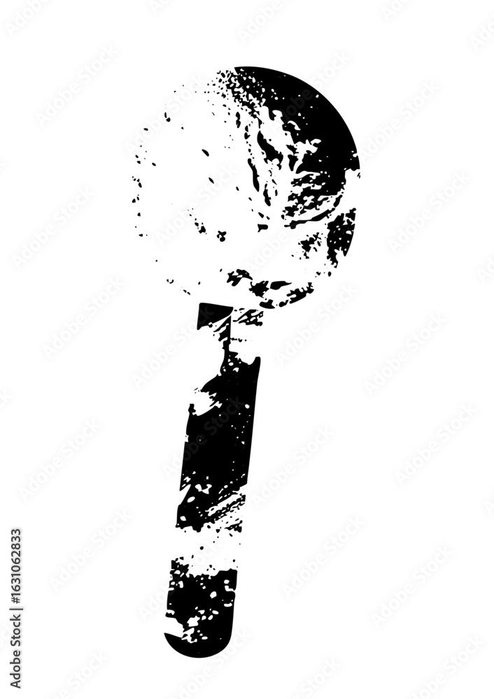 Poster vector abstract black question mark with distressed texture.