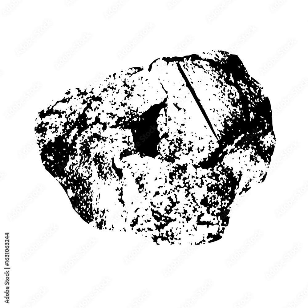Poster vector abstract stone with jagged edges and a central fissure.