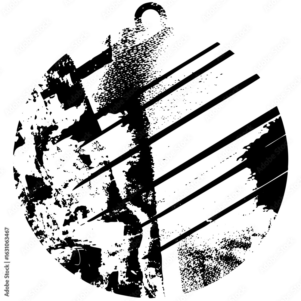 Poster vector abstract anchor with distressed texture and linear elements.
