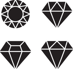 Four black silhouette diamond icons representing luxury and value
