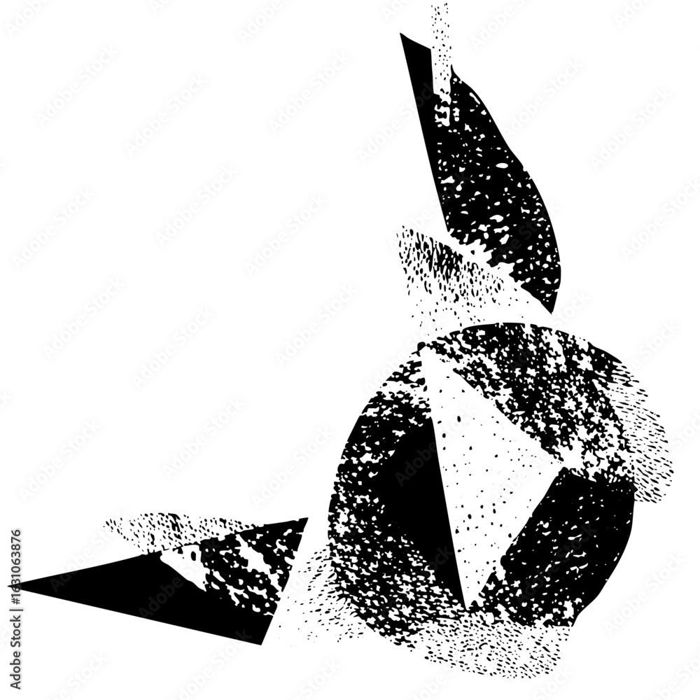 Poster Vector Abstract geometric shapes create a dynamic composition with triangles and circles.