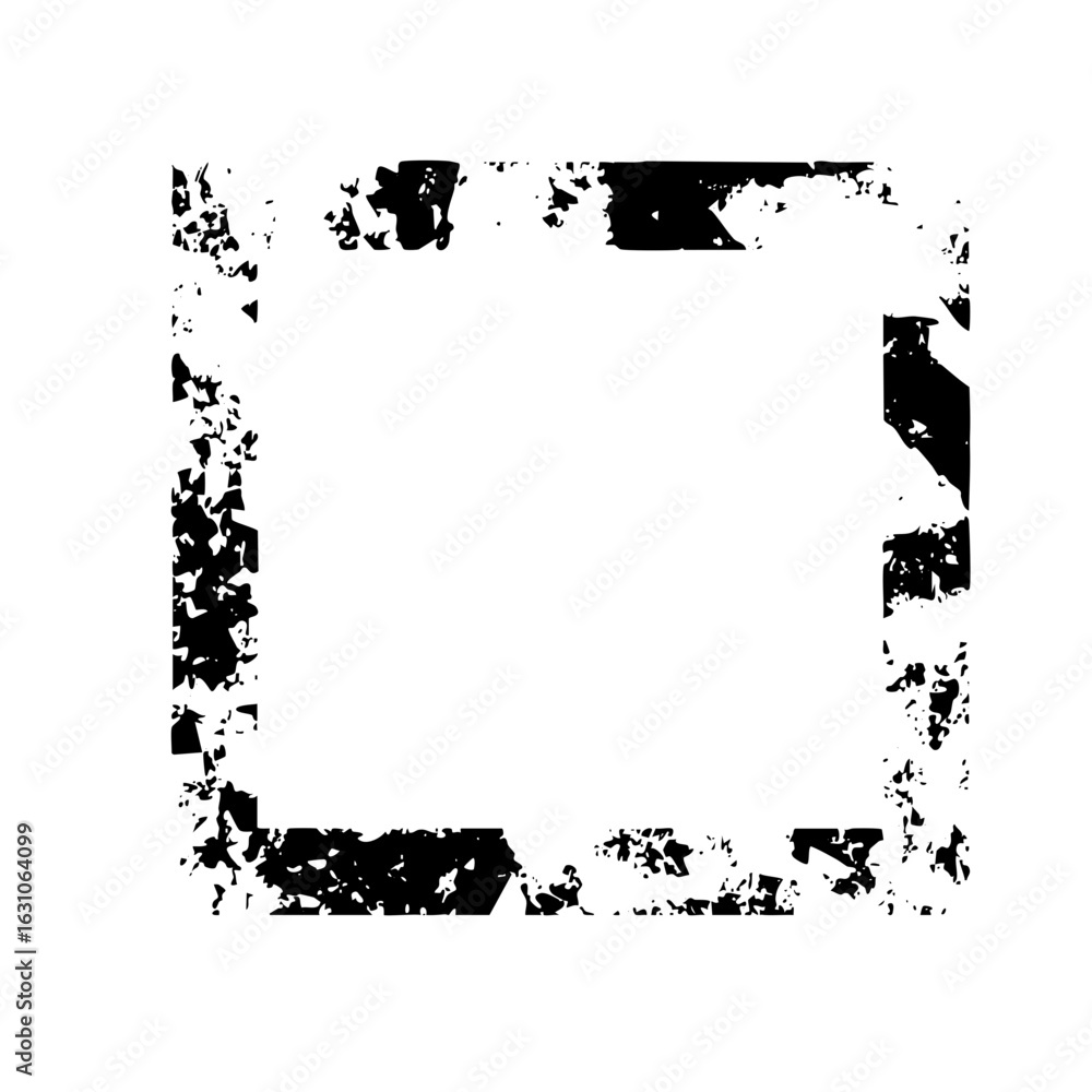 Poster vector distressed square frame with rough edges creates a grunge aesthetic.