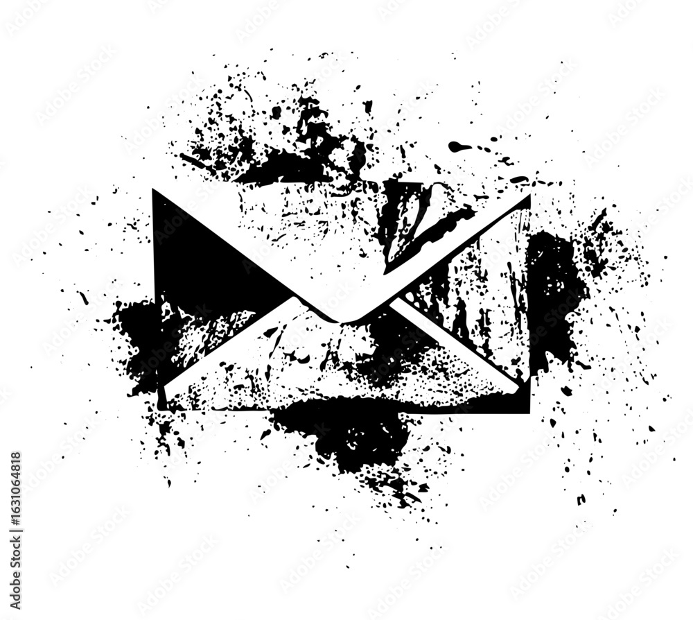 Poster vector abstract envelope with distressed texture.