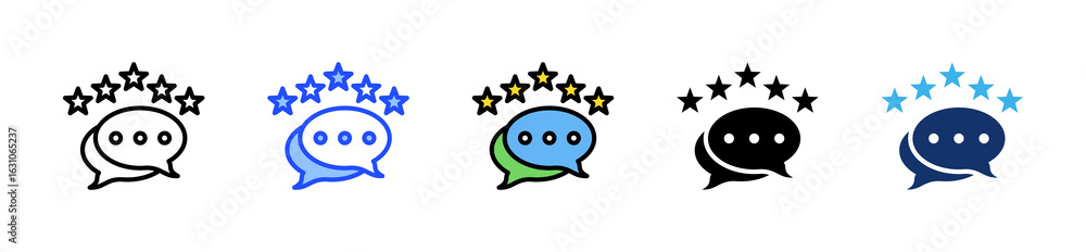 Poster customer feedback icon collection with multiple styles