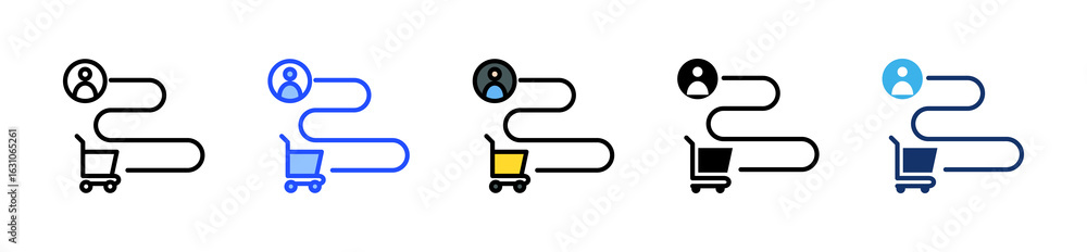 Poster customer journey icon collection with multiple styles