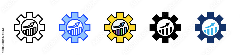 Poster lean management icon collection with multiple styles