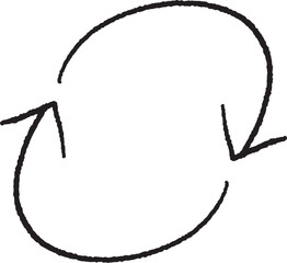 Rotating hand drawn arrow vector