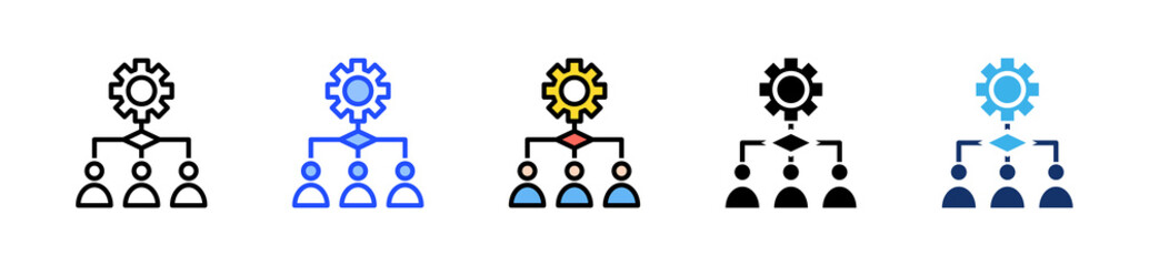 Resource Allocation Icon Collection With Multiple Styles