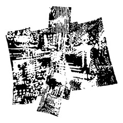 Vector Abstract cross shape composed of distressed vector elements.