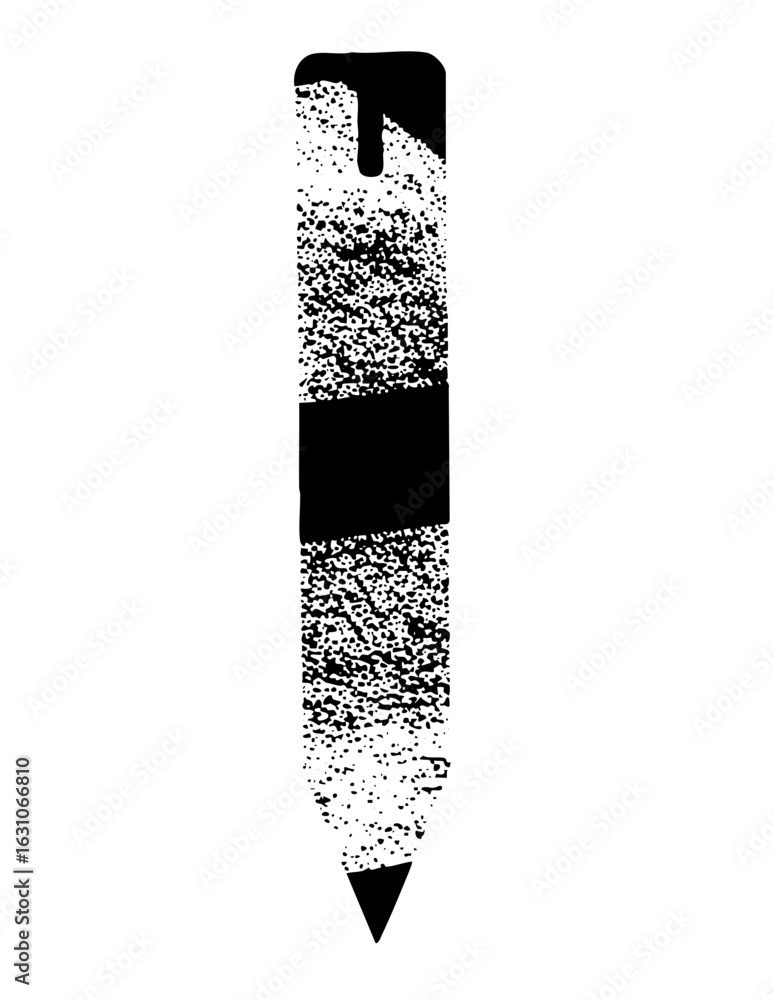 Poster vector stylized pen with dissolving effect.