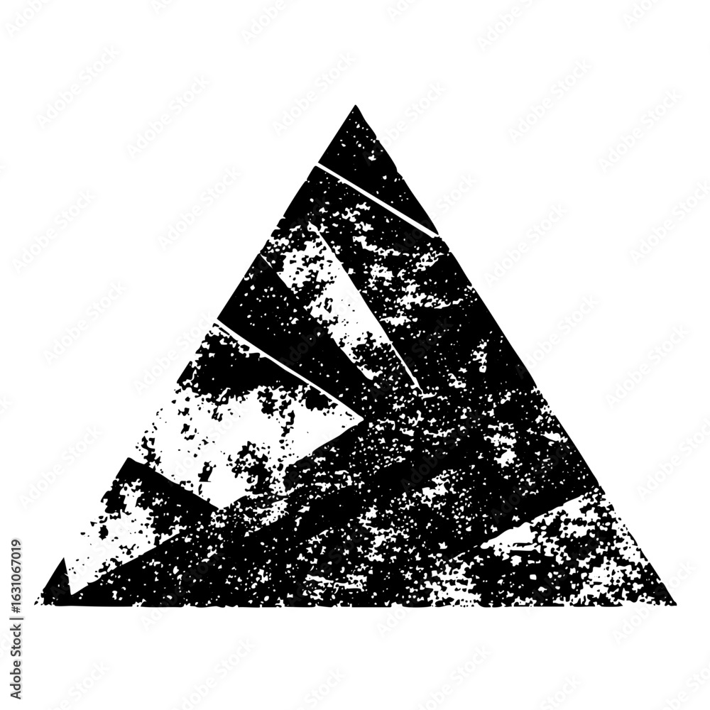 Poster vector abstract black triangle with fragmented layers.