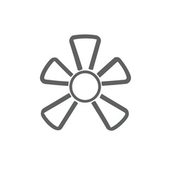 Obraz premium Five Blades Rotating Propeller Outline on White Background for Ceiling Fans,