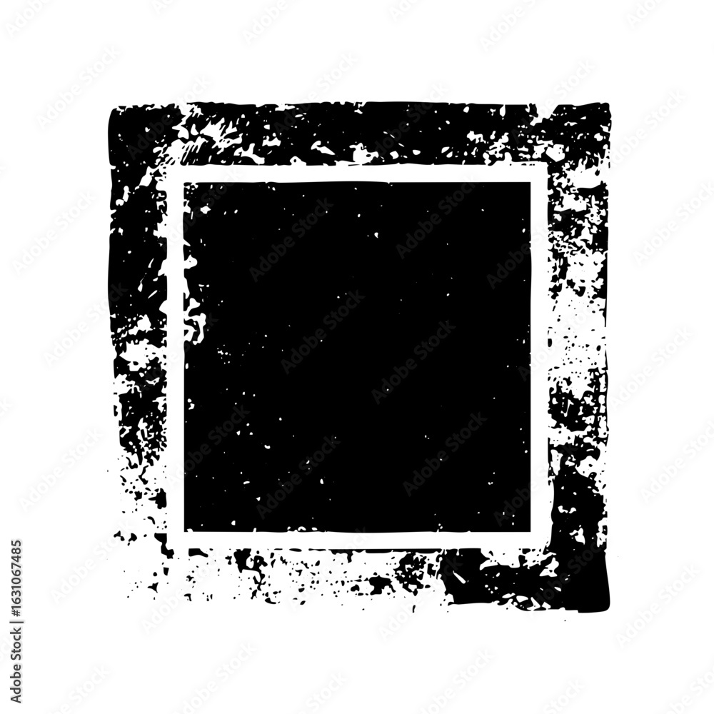 Aufkleber vector distressed square frame with inner solid square.