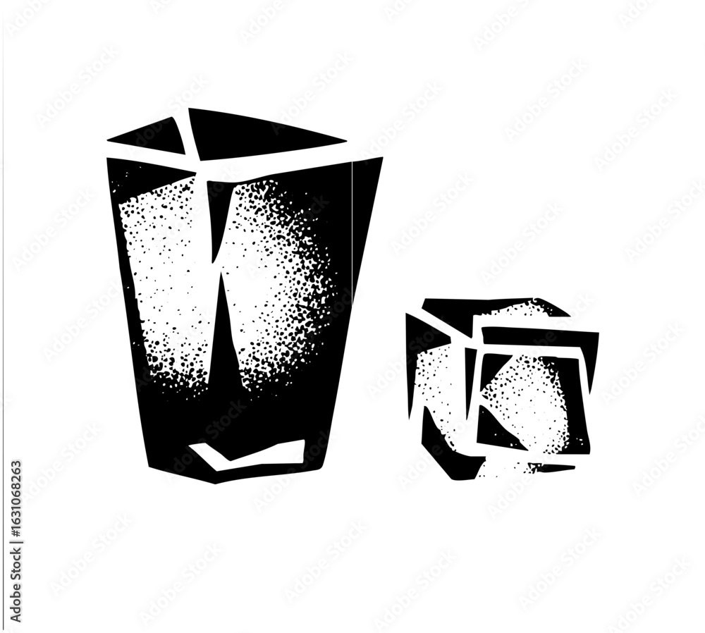 Poster vector abstract geometric shapes with textured fill create a modern .