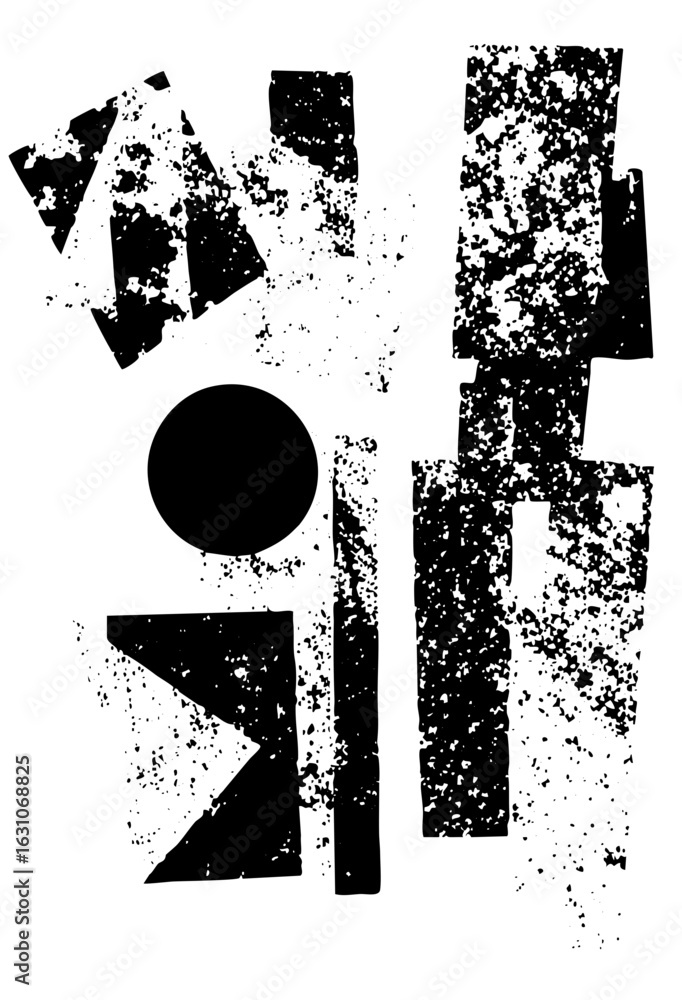 Aufkleber vector abstract geometric shapes create a distressed typographic .