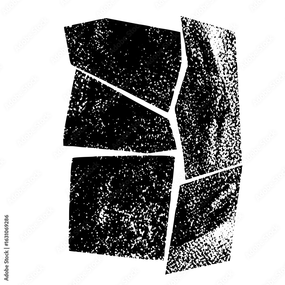 Aufkleber Vector Fragmented abstract shapes create a distressed geometric .