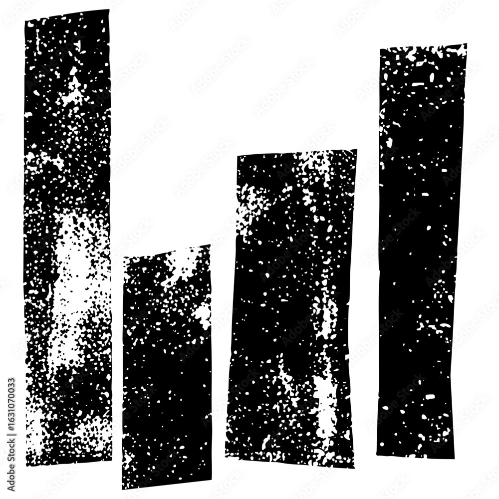 Poster vector abstract of distressed rectangular bars resembling a data chart.