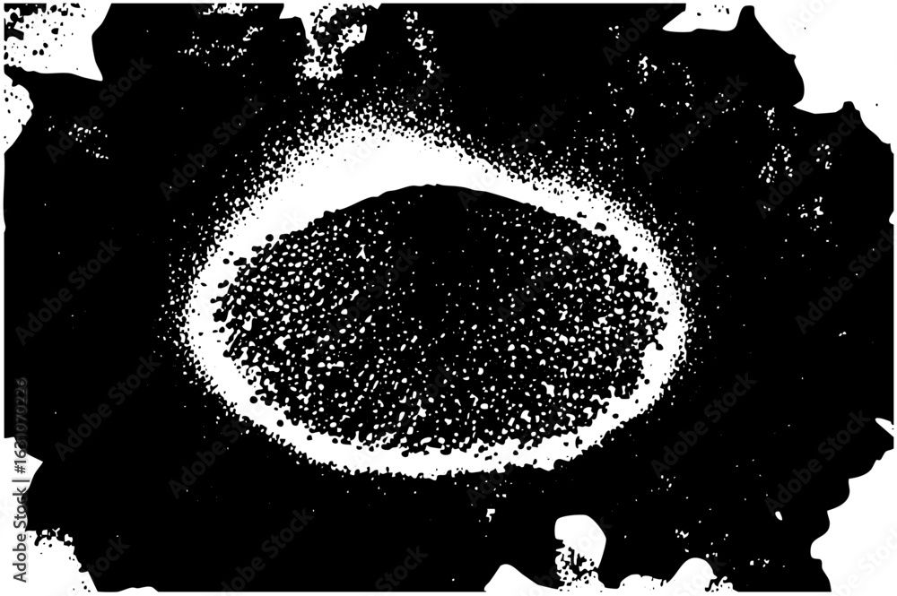 Poster vector abstract oval frame composed of scattered dots.