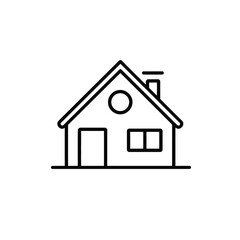 Home Icon Black Line Outline Isolated On Transparent Background House Symbol