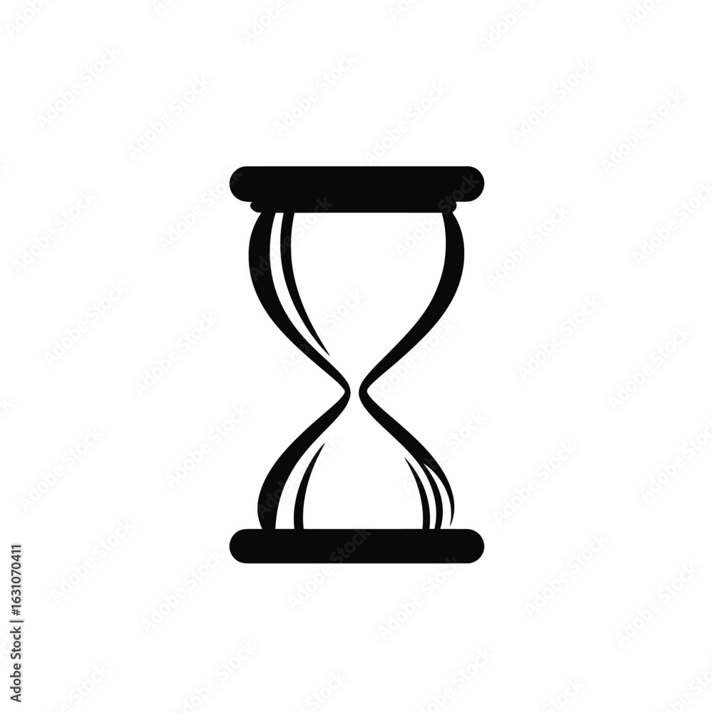 Poster hourglass icon isolated with transparent background, minimal sand timer simple shape