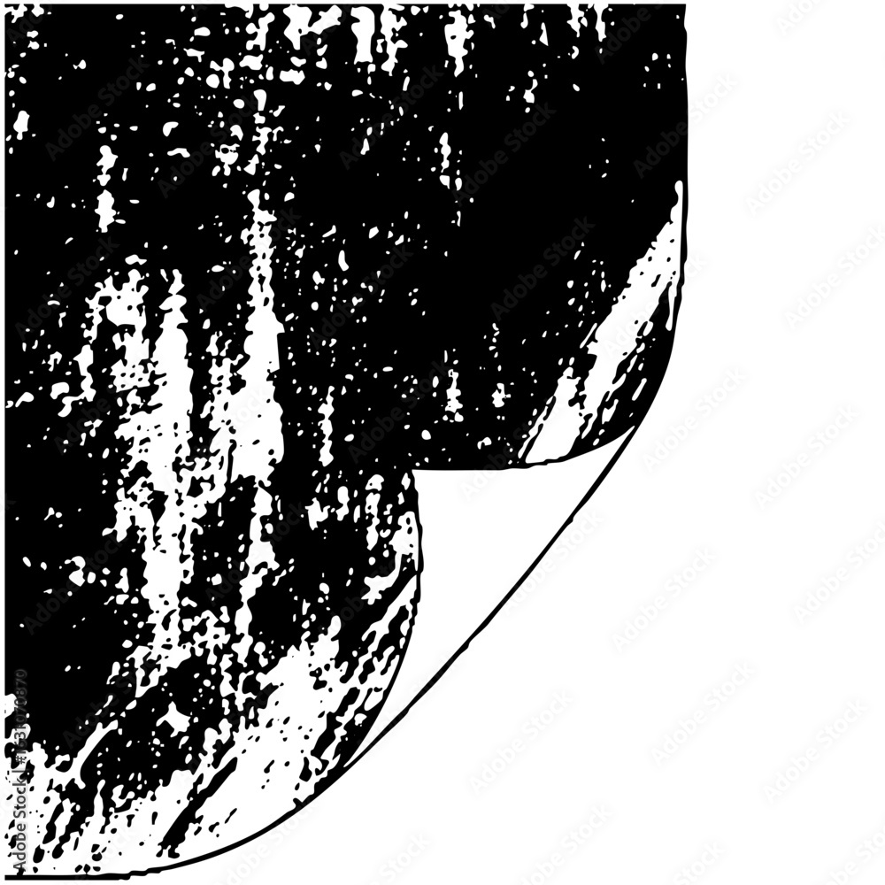 Poster vector abstract black and white with distressed texture and curved edge.