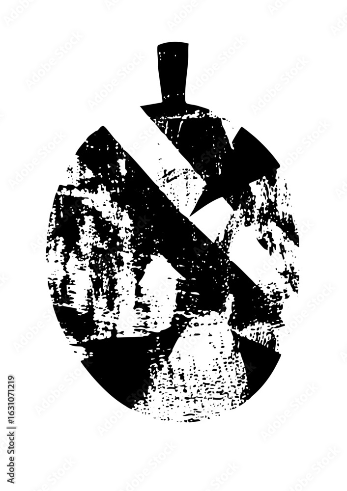 Poster vector abstract crossed symbol with a stylized shape.
