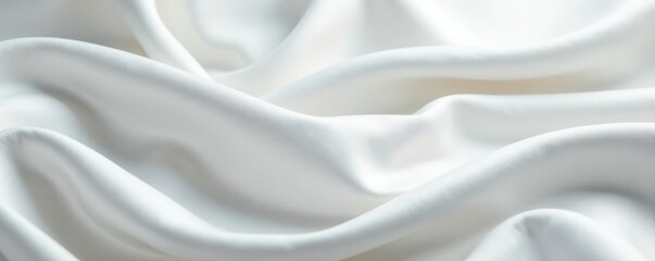 Fototapeta premium Delicate white silk, subtle sheen, luxurious drape, subtle, art