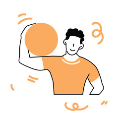 Workout and Fitness Activity with People Vector Illustration with light color