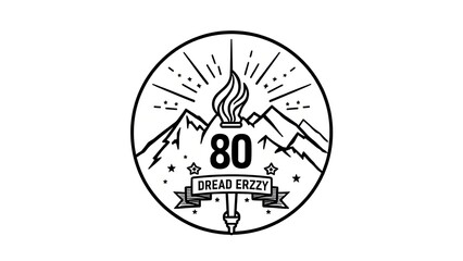 Dread Erzzy 80th Anniversary Logo: Mountains, Torch, and Stars