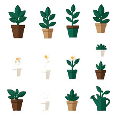 Potted Plant Icons – Indoor Garden Collection