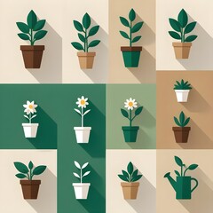 Potted Plant Icons – Indoor Garden Collection