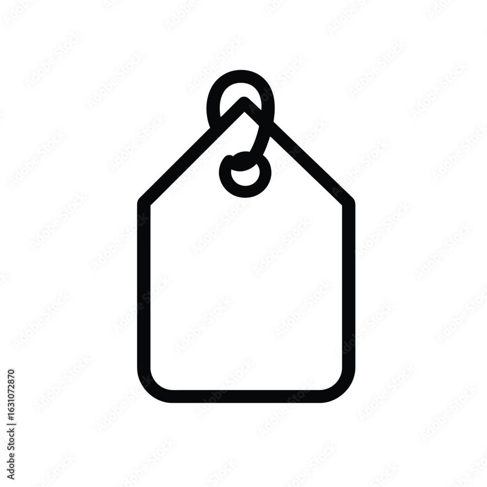 Aufkleber isolated black price tag icon with hanging loop on transparent background
