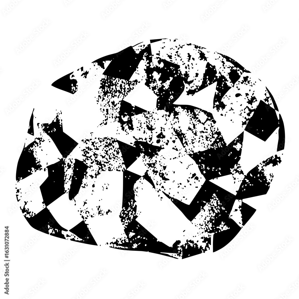 Poster vector abstract fragmented feline with a dynamic shape.