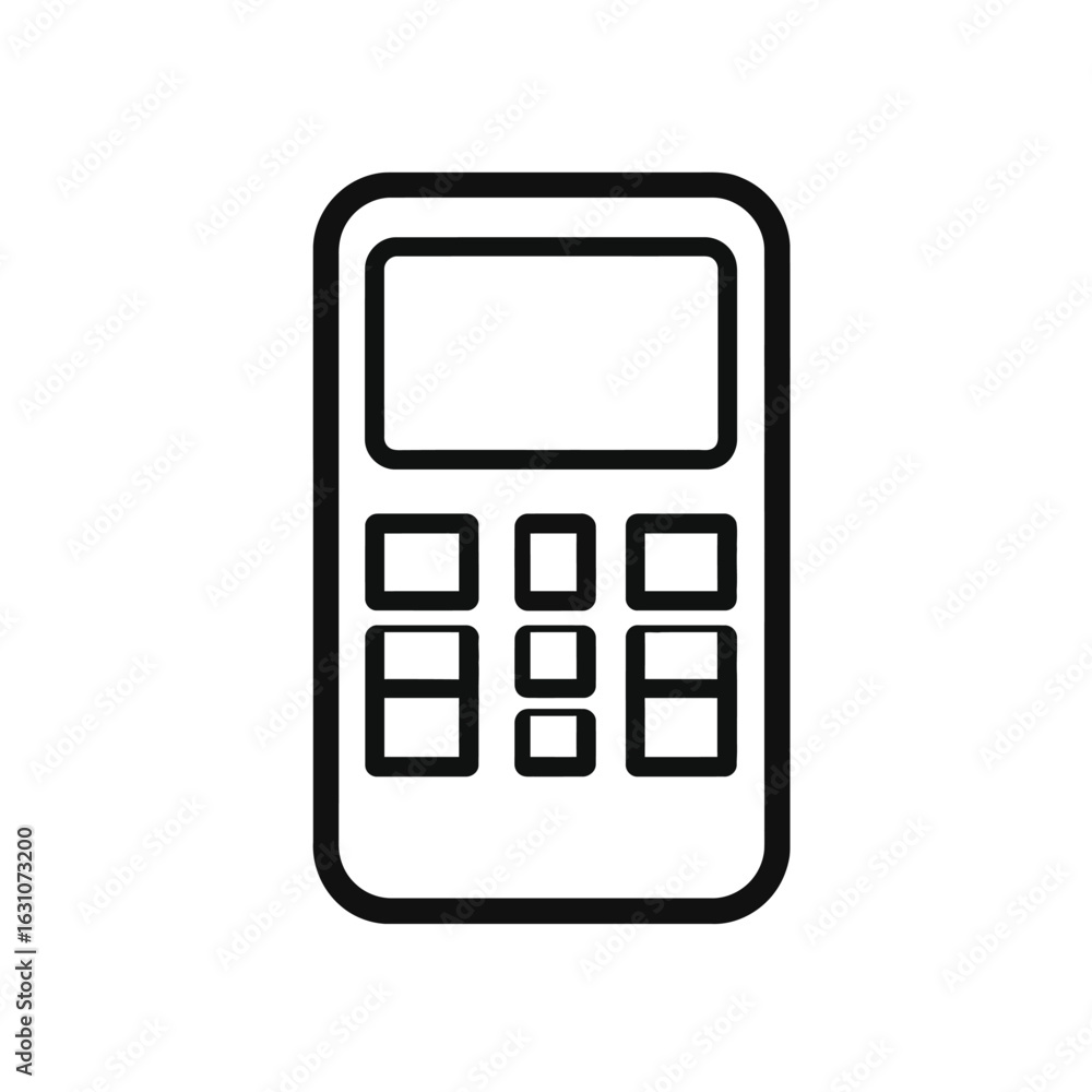 Aufkleber isolated calculator icon with display and buttons on a transparent background
