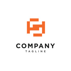 Obraz premium Letter F S Square Monogram Logo Icon Vector