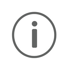 Isolated Gray Information Symbol Icon on Transparent Background