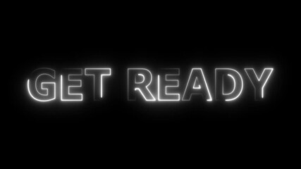 get ready - neon text with neon lines animation. Get Ready sign in neon style. neon animation with black background.
GET READY text icon animation glowing neon pink. Dynamic neon get ready. - Powered by Adobe