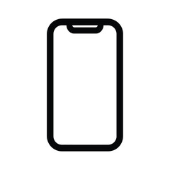 Isolated Mobile Phone Shape with Rounded Corners and Notch on Transparent Background