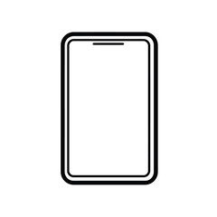 Isolated modern smartphone outline on transparent background