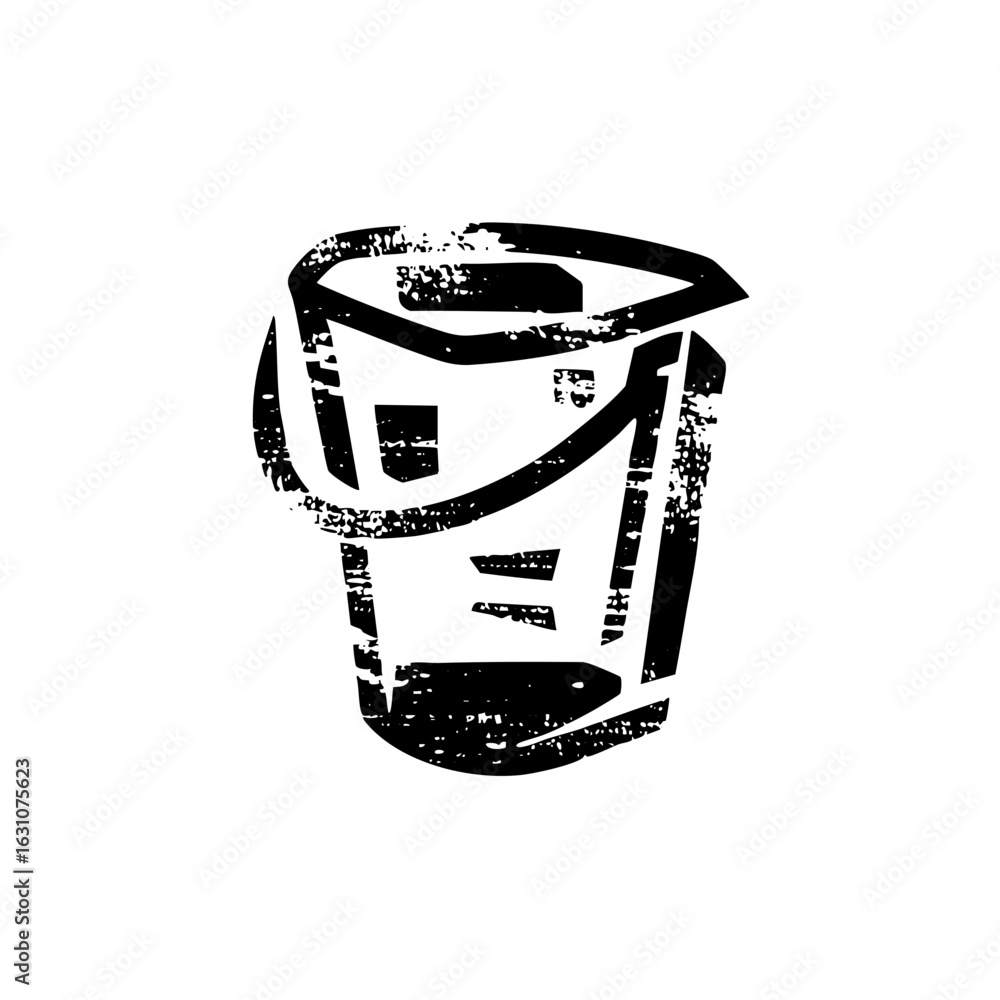 Poster vector abstract vector of a stylized container with a textured distressed effect.