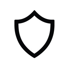 Isolated shield icon on transparent background, simple solid shape