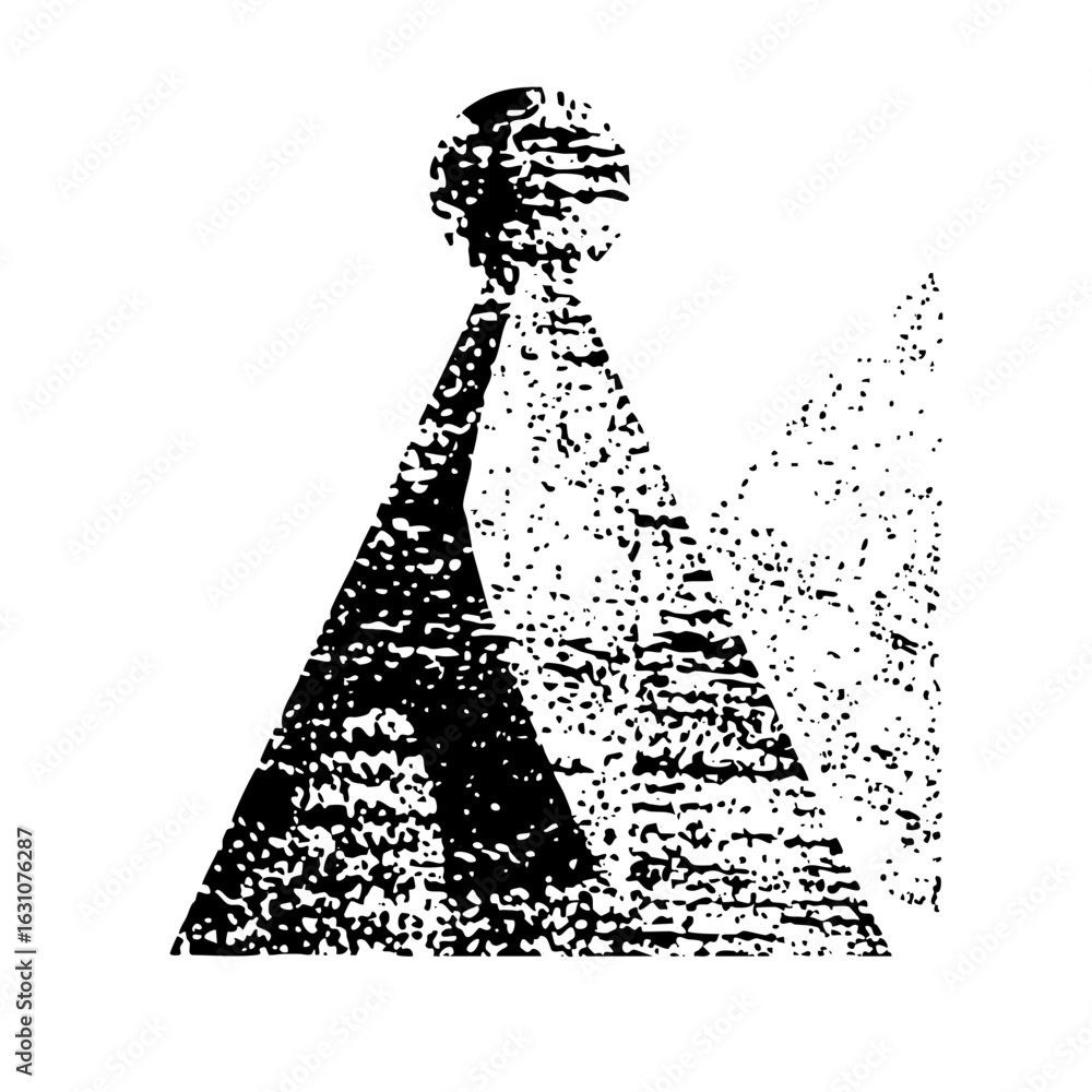 Poster Vector Abstract dissolving figure with textured effect.