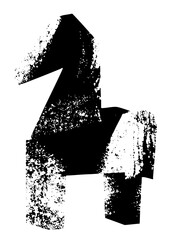 Vector Distressed upward arrow with a textured fragmented appearance.