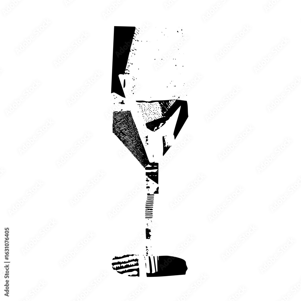 Poster vector abstract figure with geometric shapes and linear details.