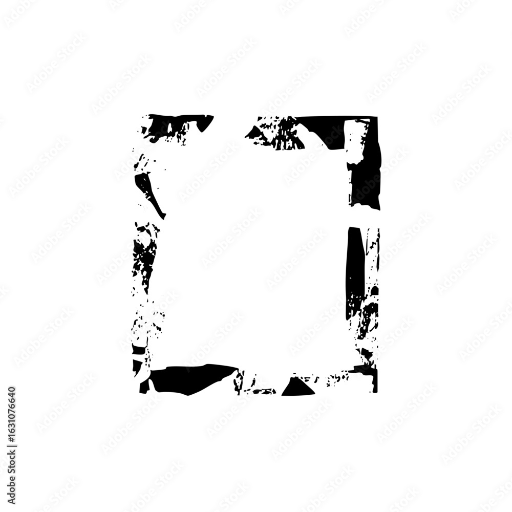 Aufkleber vector distressed square frame with rough edges.